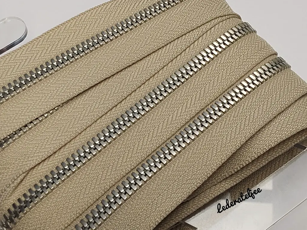 Metalen rits Nikkel tandjes 5mm - verschillende kleuren (geen YKK) (Beige)