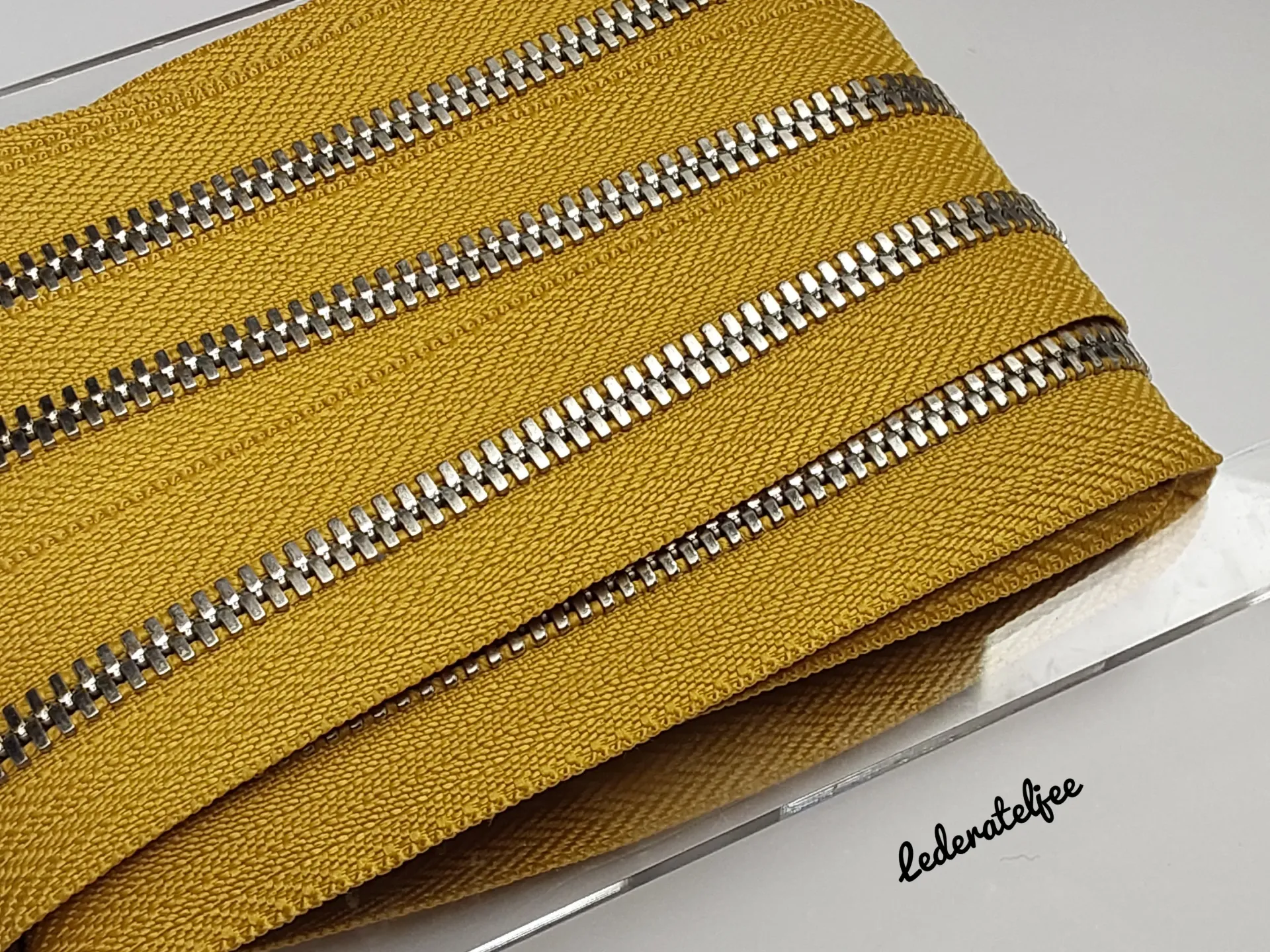 Metalen rits 5mm - Mostard (geen YKK) (Nikkel)