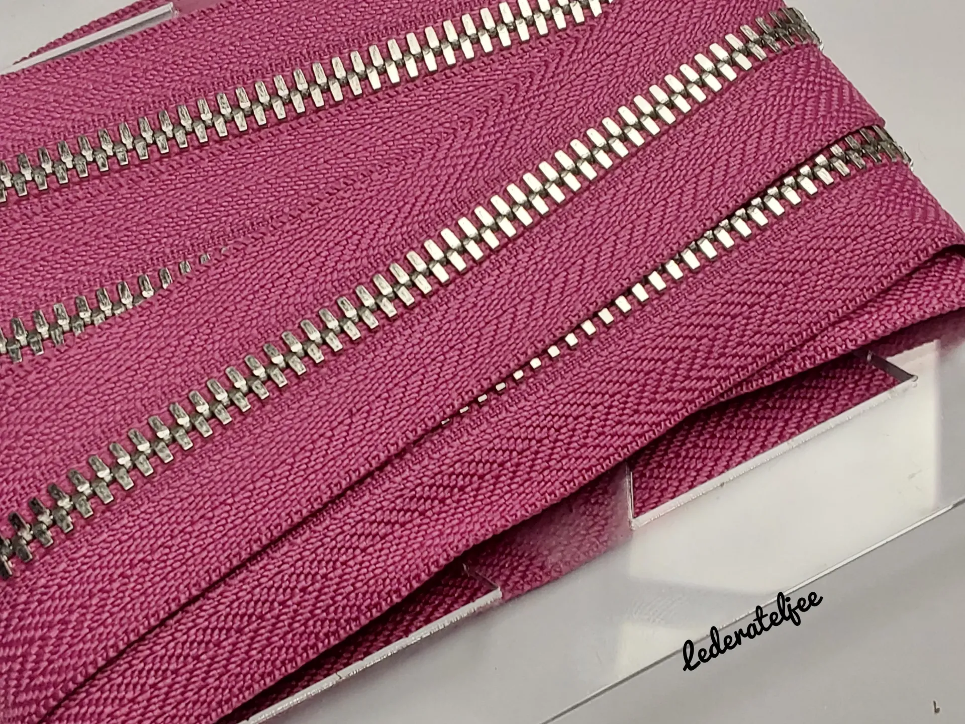 Metalen rits 5mm - Fuchia (geen YKK) (Nikkel)