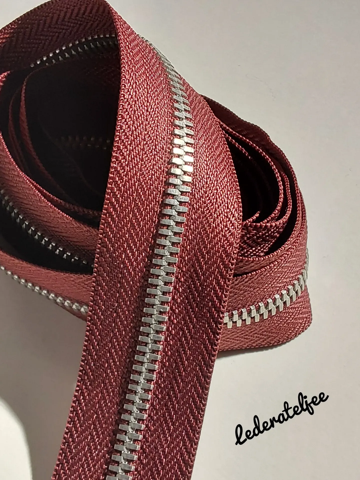 Metalen rits 5mm - Donker rood (geen YKK)