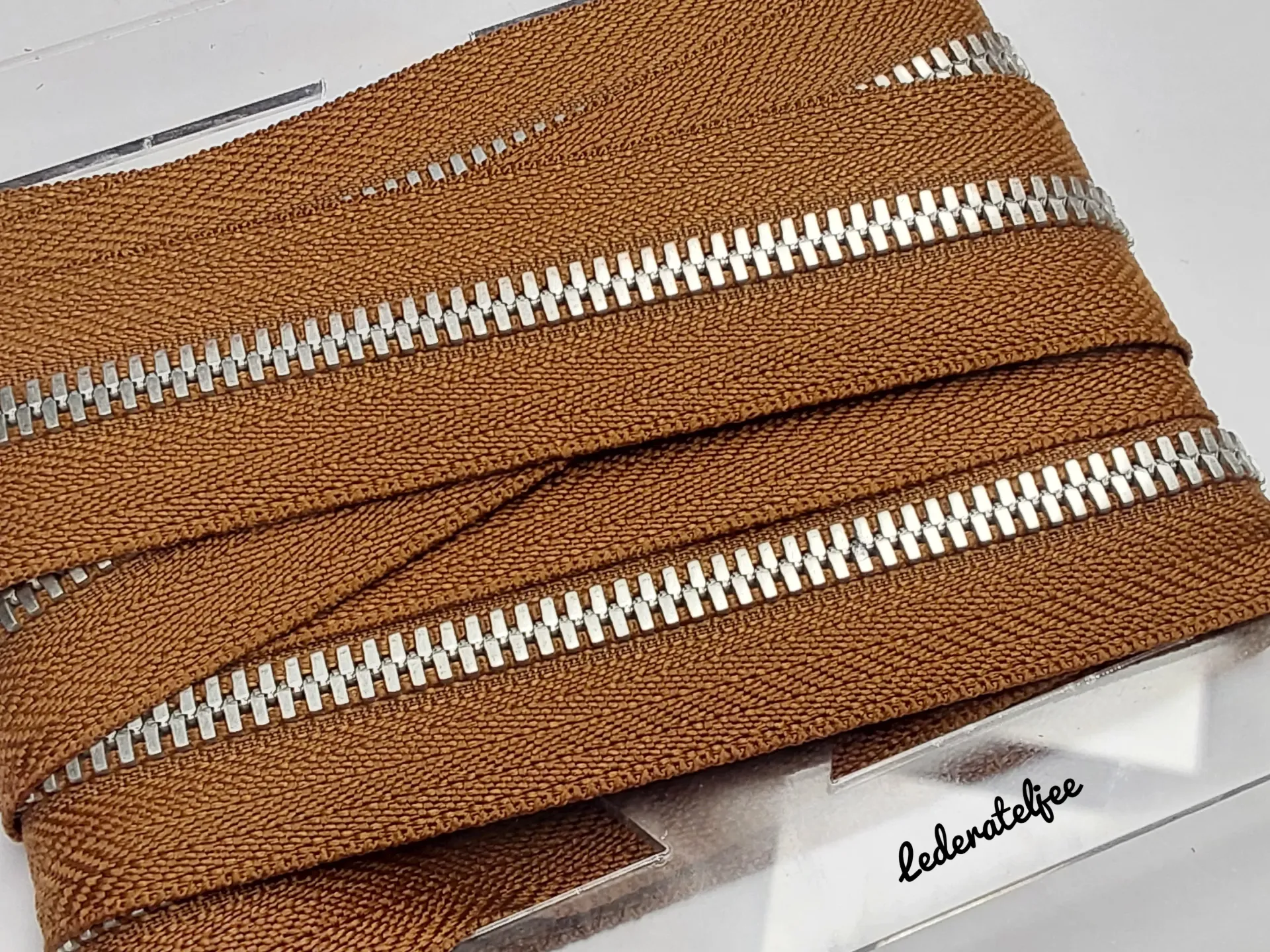 Metalen rits 5mm - Cognac (geen YKK) (Nikkel)