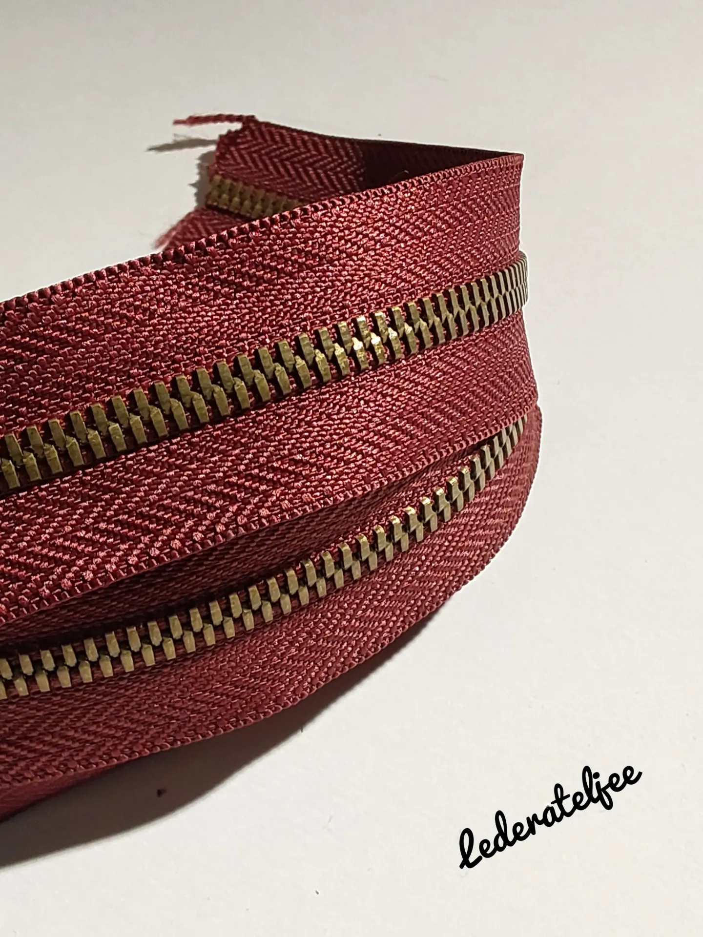 Metalen rits 5mm - Donker rood (geen YKK) (Zwart)